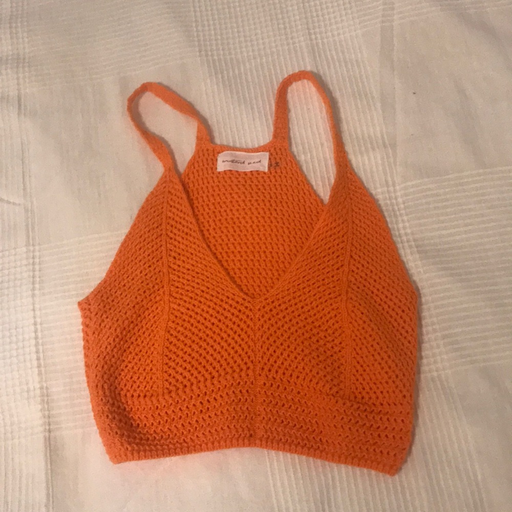 Mustard seed crochet crop top